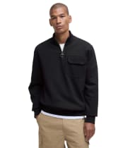 Men's Barbour Lowgill Relaxed Half Zip Sweatshirt - Black