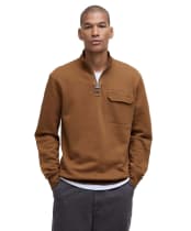 Men's Barbour Lowgill Relaxed Half Zip Sweatshirt - Umber