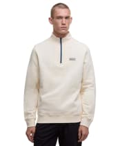 Men's Barbour International Clipper Funnel Neck Sweatshirt - Calico White