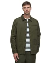 Men's Barbour Cole Tailored Fit Poplin Overshirt - Olive