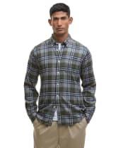 Men's Barbour Fallbay Tailored Fit Checked Shirt - Mid Grey Marl