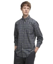 Men's Barbour Bramham Checked Long Sleeved Tailored Shirt - Navy