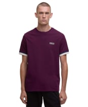 Men's Barbour International Deep Cuff Evan Tipped T-Shirt - Potent Merlot