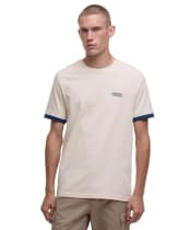 Men's Barbour International Deep Cuff Evan Tipped T-Shirt - Calico White