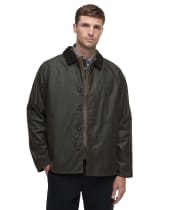 Men's Barbour Short Lorden Wax Mac - Olive