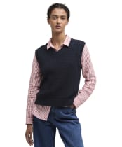 Women's Barbour Hartland Sleeveless Knitted Jumper - Navy