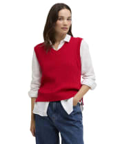 Women's Barbour Hartland Sleeveless Knitted Jumper - Poppy Red
