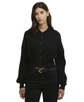 Women's Barbour International Gigi Knitted Bomber - Black