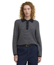 Women's Barbour Inez Knitted Jumper - Dark Navy Stripe