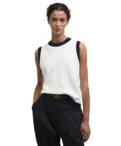 Women's Barbour Salthill Knitted Vest - Cloud / Navy