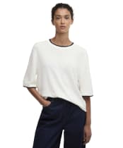 Women's Barbour Verona Knitted Jumper - Cloud / Dark Navy