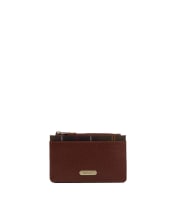 Women's Barbour Alder Leather Card Holder - Brown / Classic