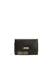 Women's Barbour Rosa Leather French Purse - Black / Ancient 