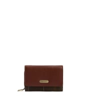 Women's Barbour Rosa Leather French Purse - Brown / Classic