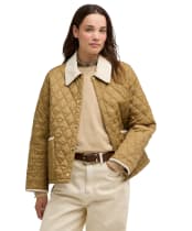 Women's Barbour Icons Cropped Liddesdale Quilted Jacket - SAND/DRESS/PEARL