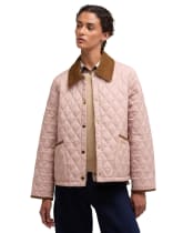 Women's Barbour Icons Cropped Liddesdale Quilted Jacket - Gardenia / Dress / Beige