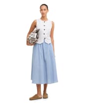 Women's Barbour Sutton Midi Skirt - Light Chambray