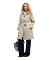 Women's Barbour Maia Showerproof Jacket - Mist / Dress Navy tartan