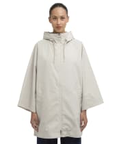Women's Barbour Kinsale Showerproof Cape - Mist / Dress Navy tartan