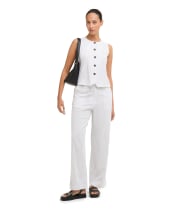 Women's Barbour Sloane Trousers - White / Dark Navy