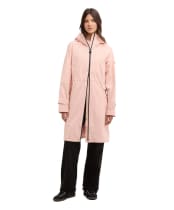 Women's Barbour International Longline Kyra Waterproof Jacket - Desert Pink