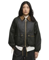 Women's Barbour Marron Waxed Jacket - Fern / Ancient Tartan