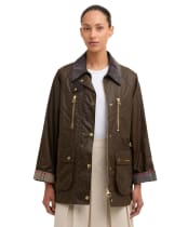 Women's Barbour Argill Waxed Jacket - Beech / Dress