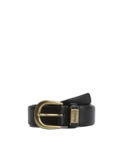 Men's Barbour Clyde Leather Belt - SAFFIANO BLACK