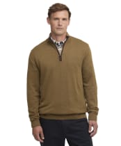 Men's Barbour Bayfield Knitted Half Zip Jumper - Russet