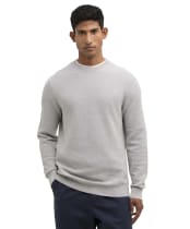 Men's Barbour Essential Honeycomb Crew Neck Sweater - Grey Marl
