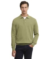 Men's Barbour Pima Cotton Knitted Polo Shirt - Laurel Green