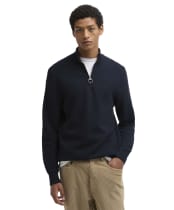 Men's Barbour Essential Honeycomb Half Zip Sweater - Navy