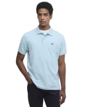 Men's Barbour Lightweight Short Sleeve Sports Cotton Polo Shirt - Surf Blue