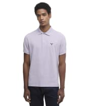 Men's Barbour Lightweight Short Sleeve Sports Cotton Polo Shirt - Heather Mist