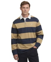 Men's Barbour Broome Rugby Shirt - NAVY/TRENCH