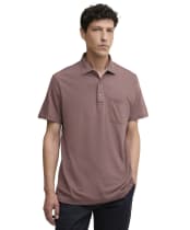 Men's Barbour Steventon Linen Blend Tailored Fit Polo Shirt - Peppercorn