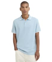 Men's Barbour Ferriby Tailored Textured Polo Shirt - Surf Blue