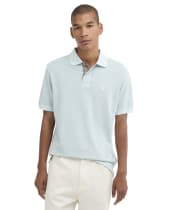 Men's Barbour Washed Tartan Tailored Fit Pique Polo Shirt - Washed Sky