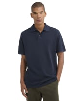 Men's Barbour Washed Tartan Tailored Fit Pique Polo Shirt - Washed Navy