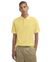 Men's Barbour Washed Tartan Tailored Fit Pique Polo Shirt - Washed Yellow