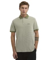 Men's Barbour International Halls Textured Polo Shirt - Burnt Olive