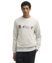 Men's Barbour Pique Applique Crew Sweatshirt - Ecru Marl