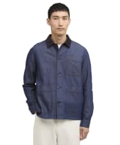 Men's Barbour International Piligan Herringbone Denim Overshirt - Indigo