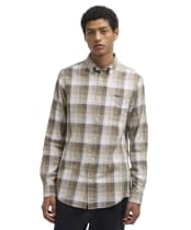 Men's Barbour Hillroad Long Sleeve Tailored Fit Cotton Shirt - Stone