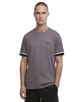 Men's Barbour International Deep Cuff Evan Tipped T-Shirt - Aluminium