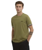Men's Barbour International Burnwood Tipped Cuff T-Shirt - Burnt Olive