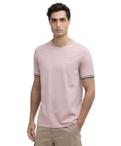 Men's Barbour International Burnwood Tipped Cuff T-Shirt - Woodrose