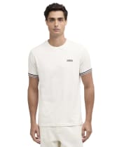 Men's Barbour International Burnwood Tipped Cuff T-Shirt - Whisper White