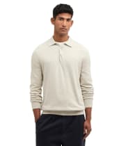 Men's Barbour Pima Cotton Knitted Polo Shirt - Neutral