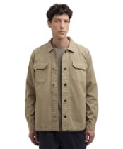 Men's Barbour Draftmen Cotton Slub Overshirt - Grey Olive
